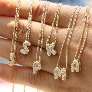 Rosalyn Bubble Letter Necklace [4CE04IPJ]