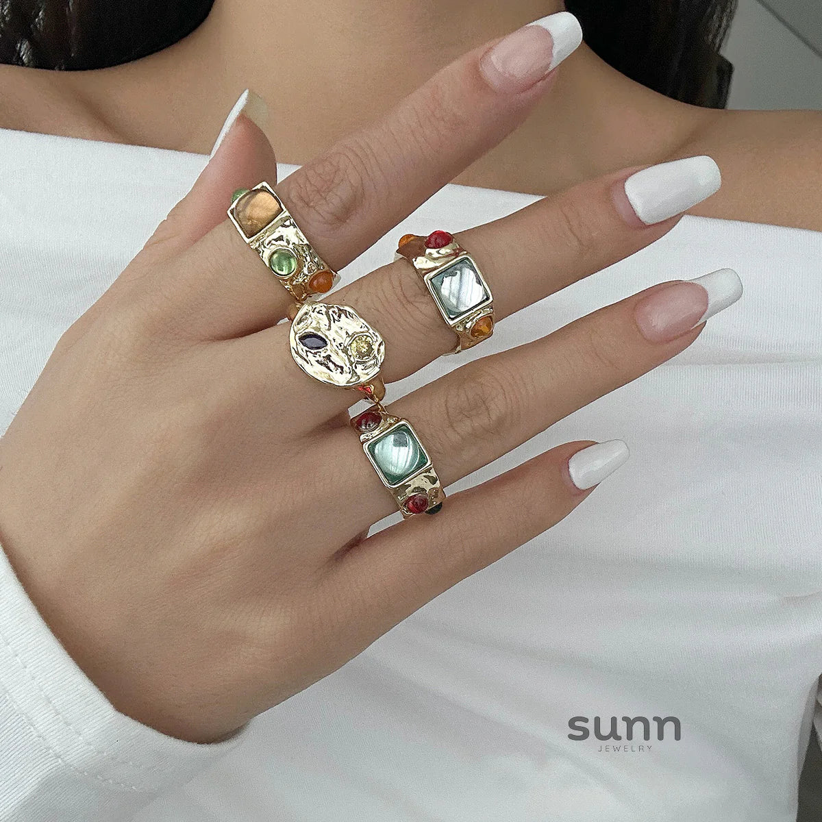 Rosamaria Gemstone Ring Set