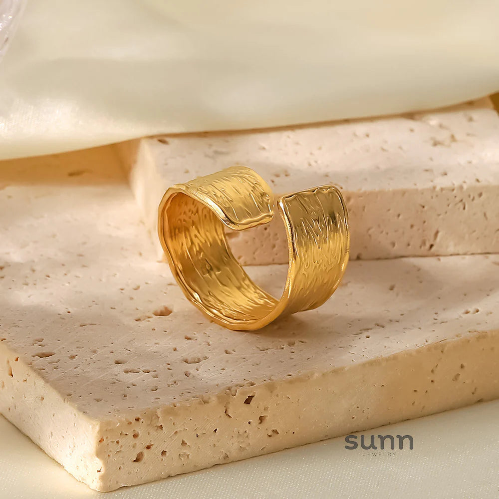 Rosario Textured Gold Ring