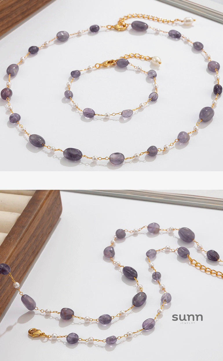 Rose Gemstone Beaded Necklace [2ZQBFCZU]