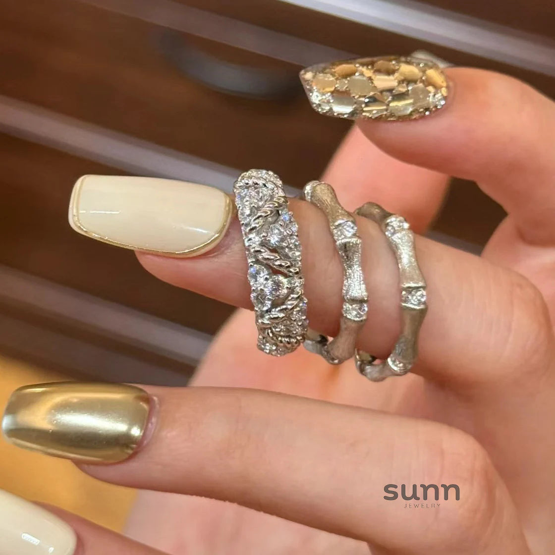 Roselyn Bamboo Sparkle Ring