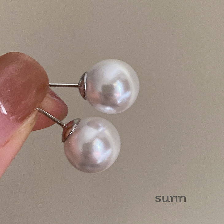 Rosey Pearl Stud Earrings [TQY0ZX7K]