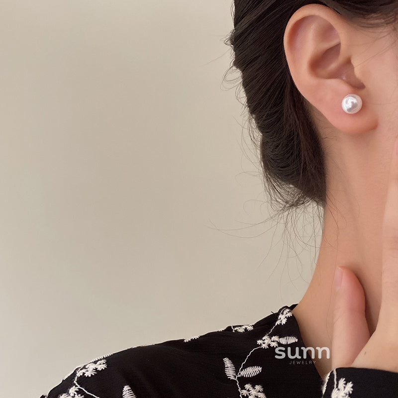 Rosey Pearl Stud Earrings [V1QHVZWF]