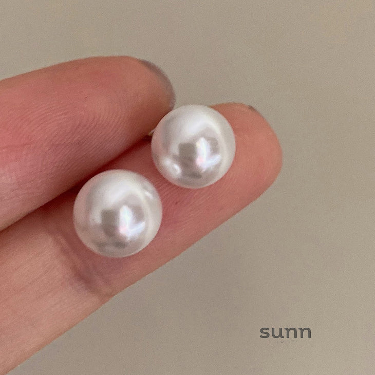 Rosey Pearl Stud Earrings [99LDLE9B]