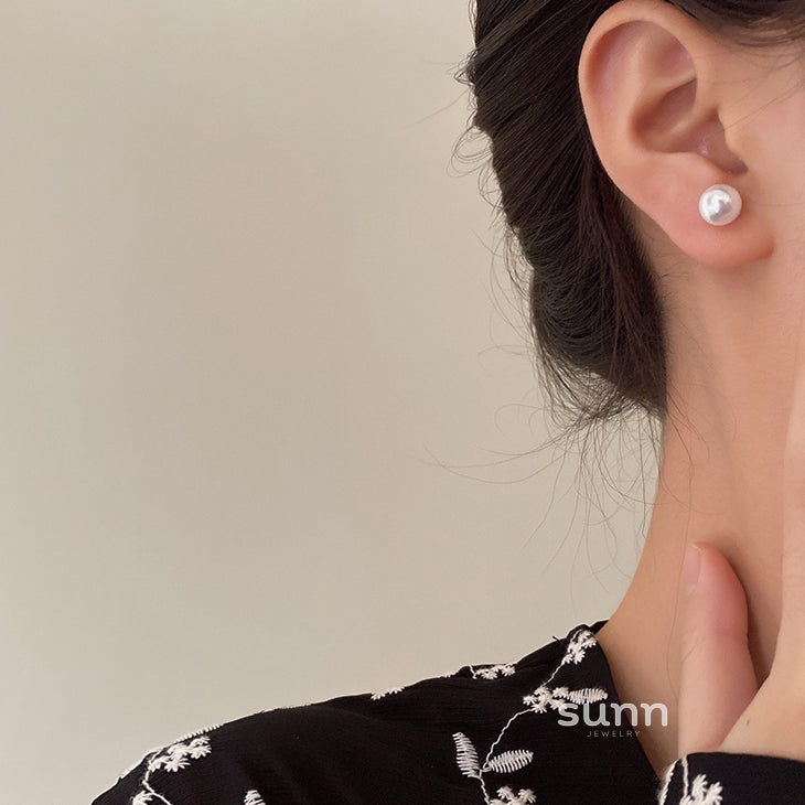 Rosey Pearl Stud Earrings [U4QKBI6I]