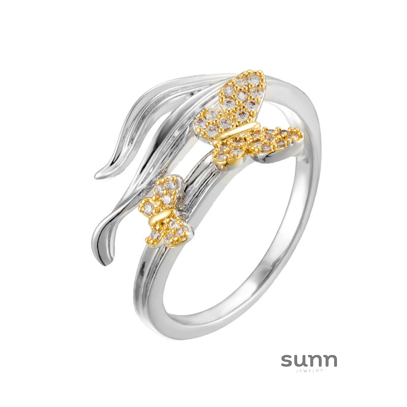 Rosita Two-Tone Butterfly Ring [QBFDS4NT]