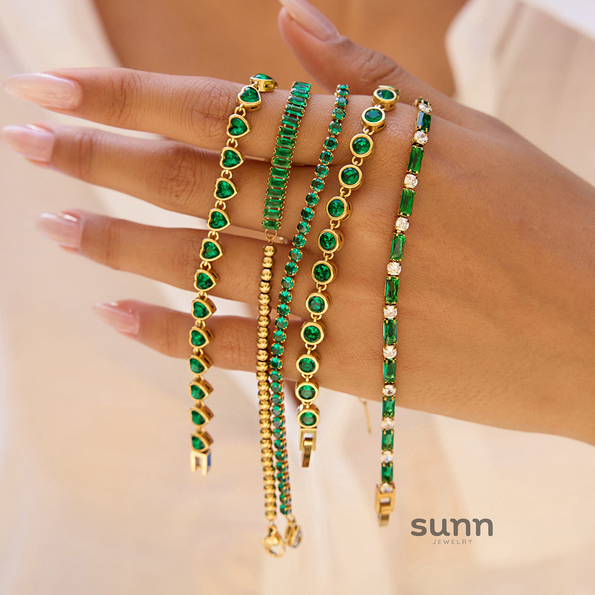 Rosita Zircon Heart Bracelet [FD14B8L5]