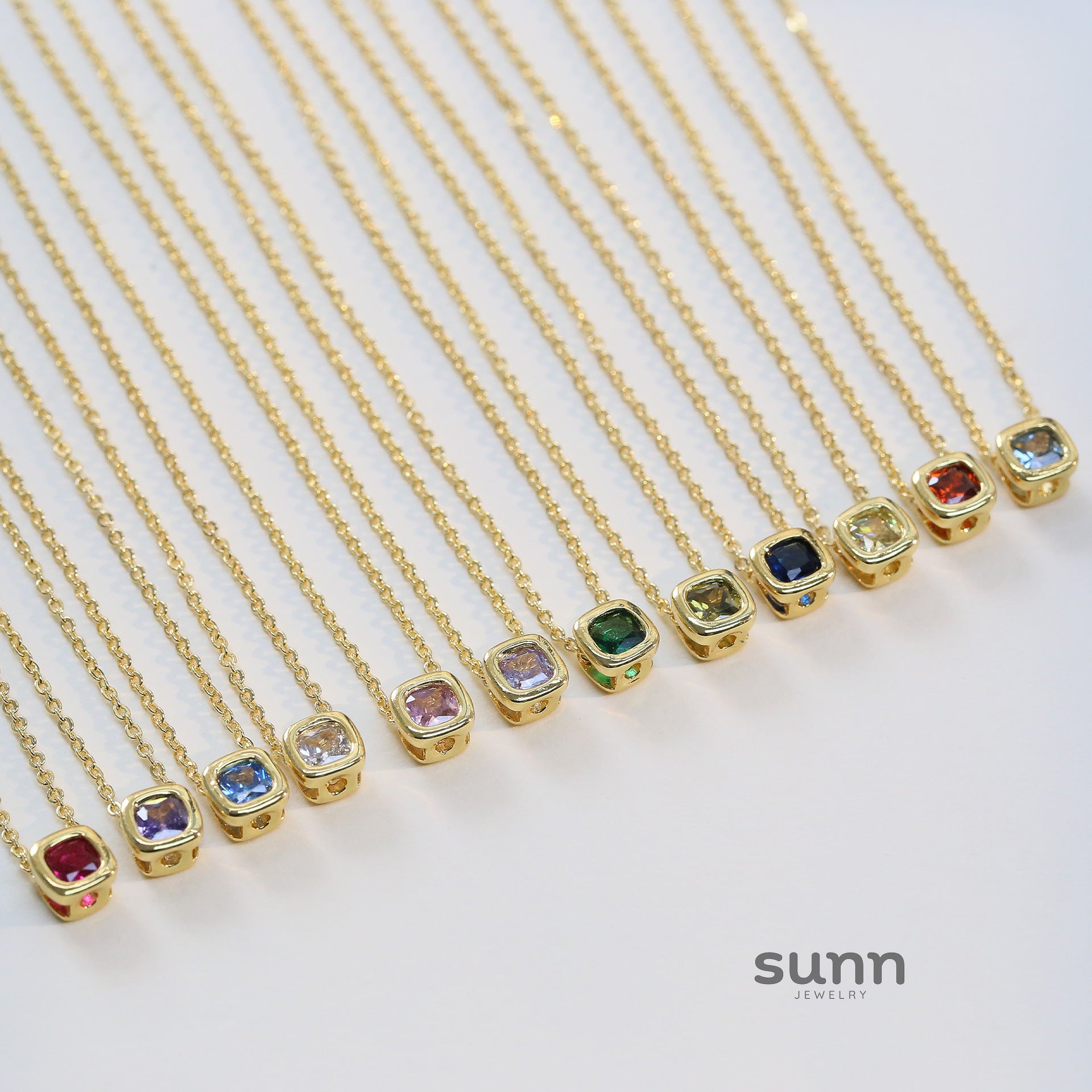 Roslyn Geometric Birthstone Necklace [SL37K5QM]