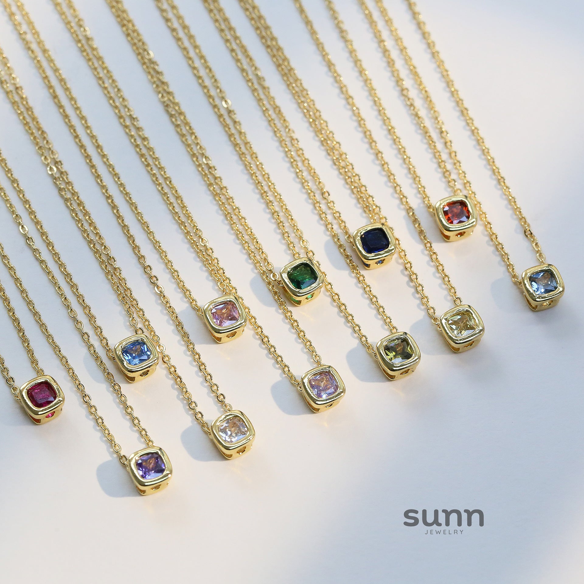 Roslyn Geometric Birthstone Necklace [KQO6TSL0]