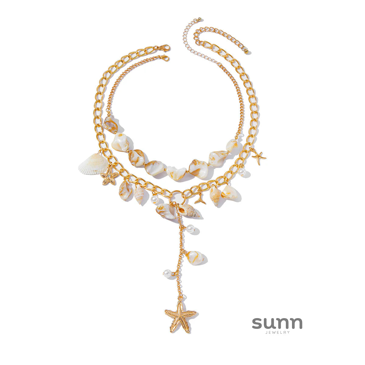 Rozlyn Coastal Layered Shell Necklace