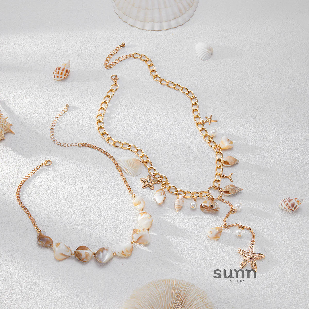 Rozlyn Coastal Layered Shell Necklace