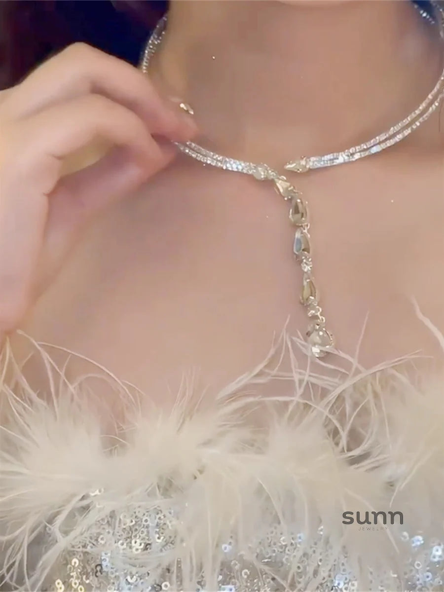 Rozlyn Layered Rhinestone Choker