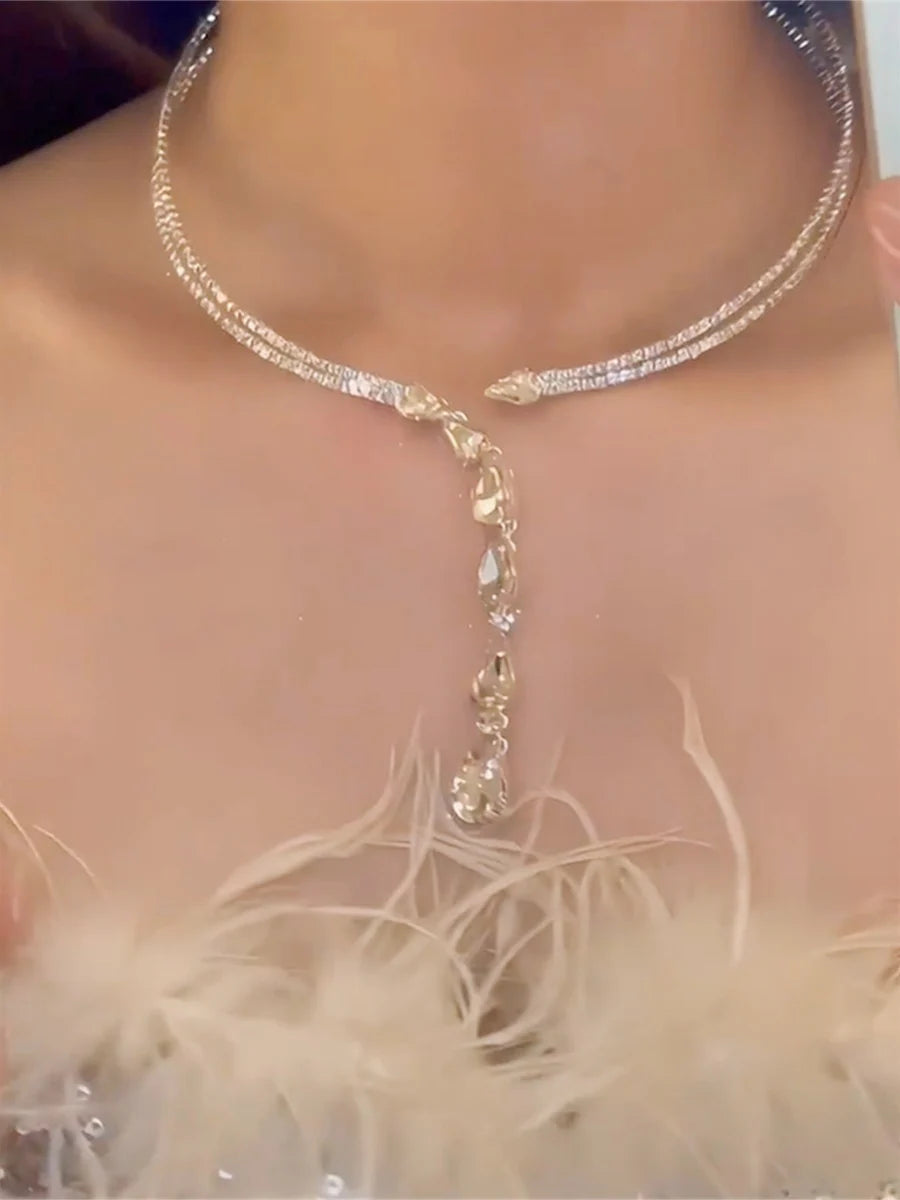 Rozlyn Layered Rhinestone Choker