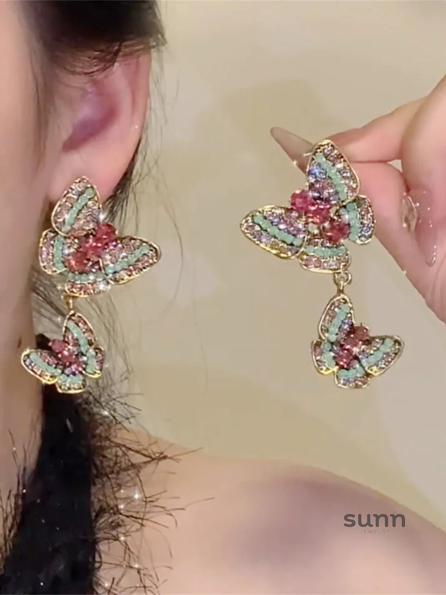 Rozlyn Regal Vibrant Butterfly Earrings