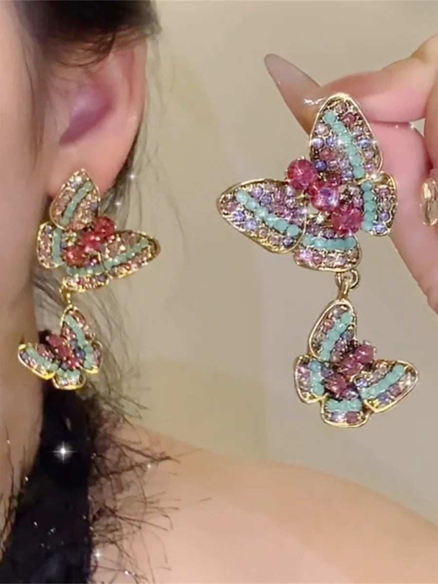 Rozlyn Regal Vibrant Butterfly Earrings