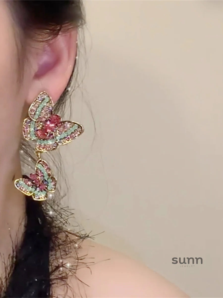 Rozlyn Regal Vibrant Butterfly Earrings