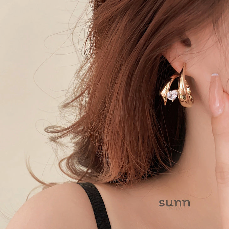 Rozlynn Gold Zircon Drop Earrings [RLBQJ10G]