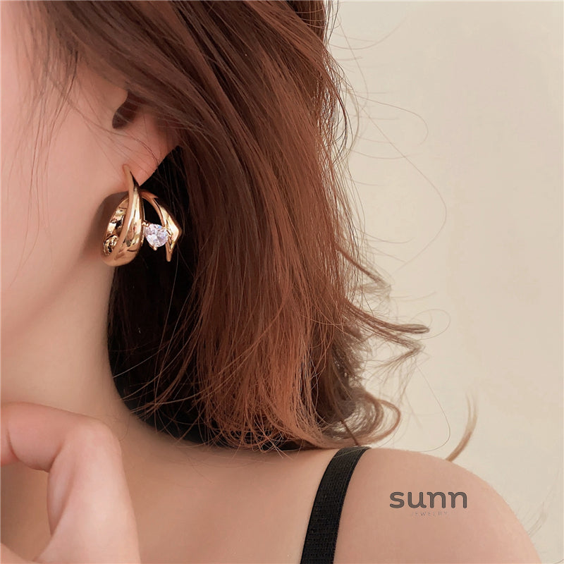 Rozlynn Gold Zircon Drop Earrings [V4Y8QH6E]