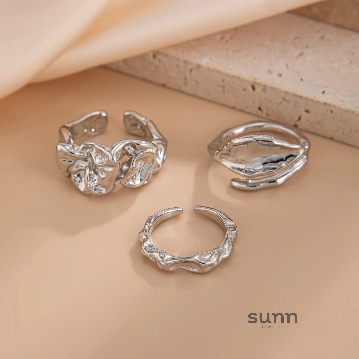 Rubie Stackable Open Ring Set
