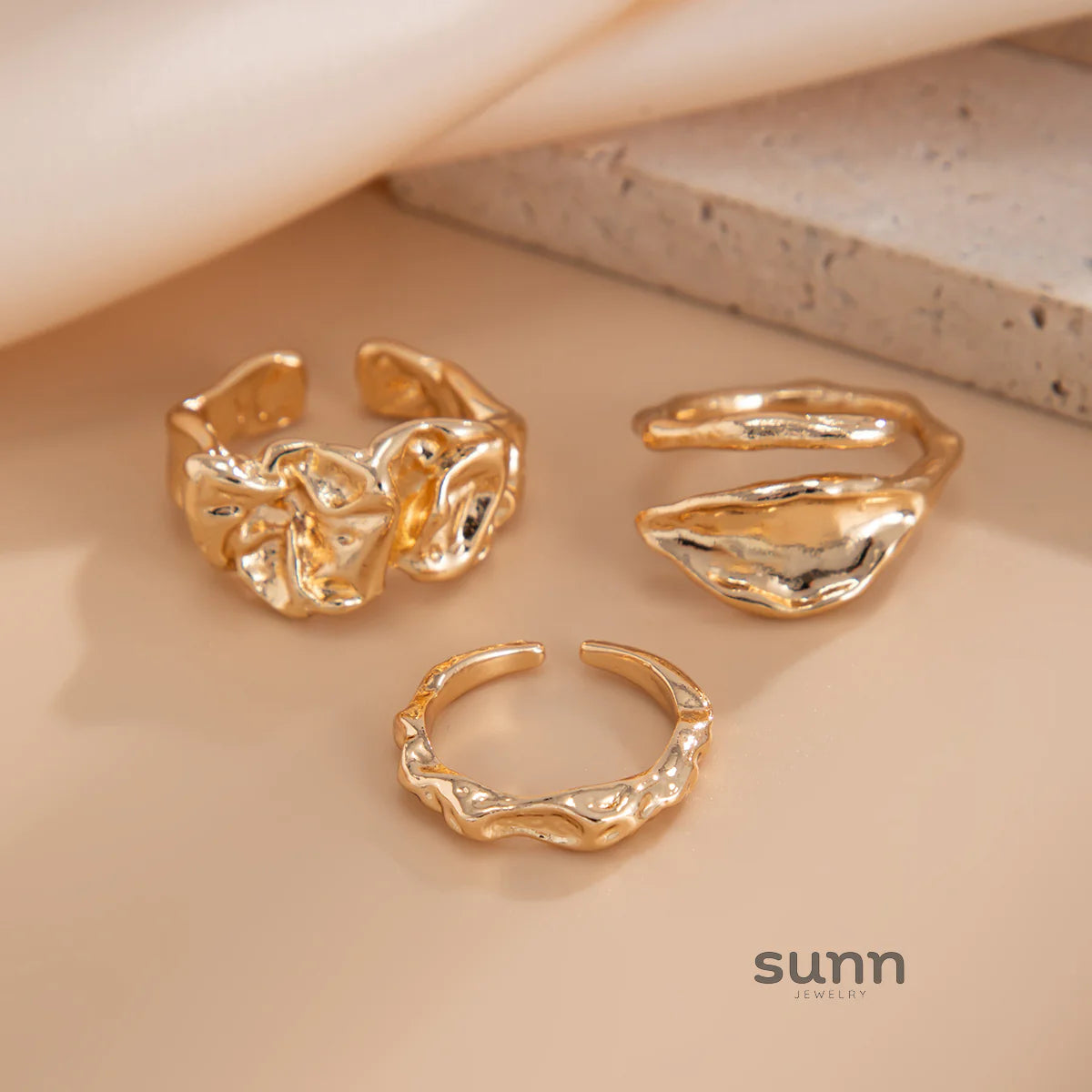 Rubie Stackable Open Ring Set