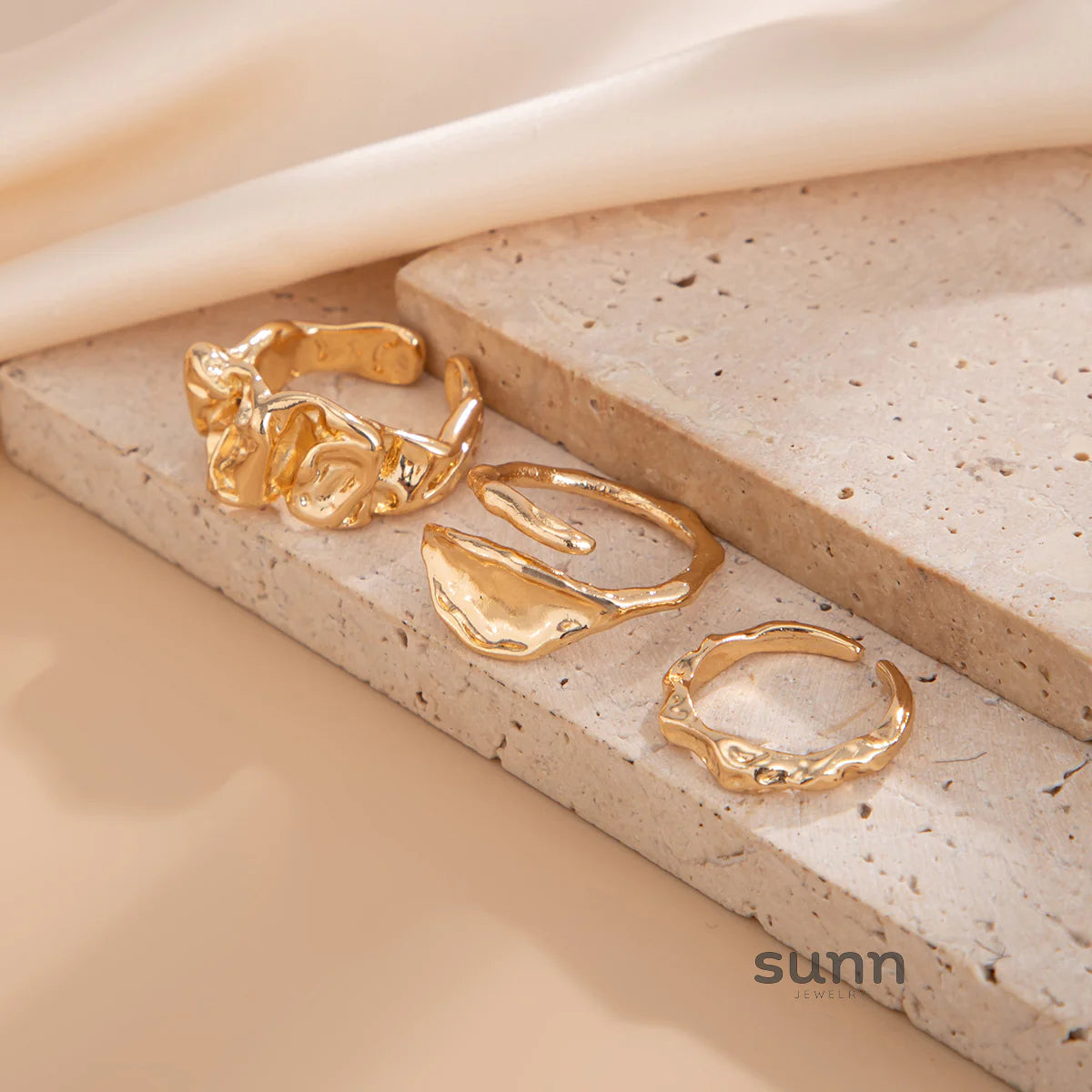 Rubie Stackable Open Ring Set