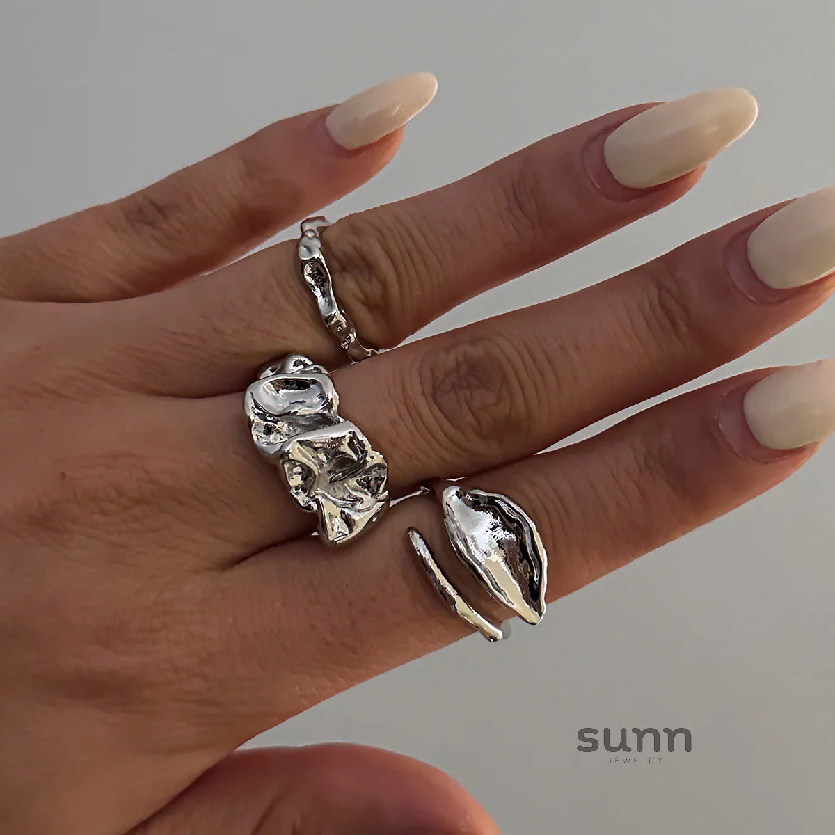 Rubie Stackable Open Ring Set