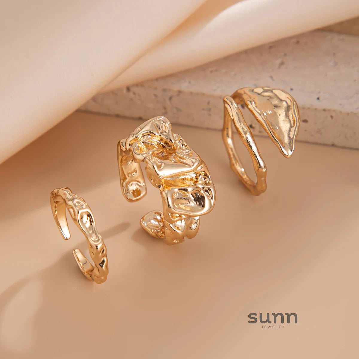 Rubie Stackable Open Ring Set