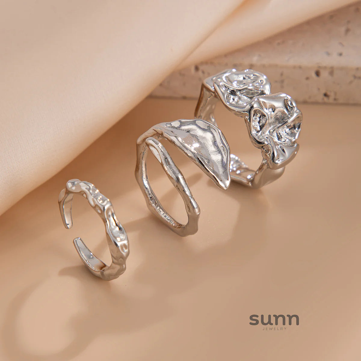 Rubie Stackable Open Ring Set