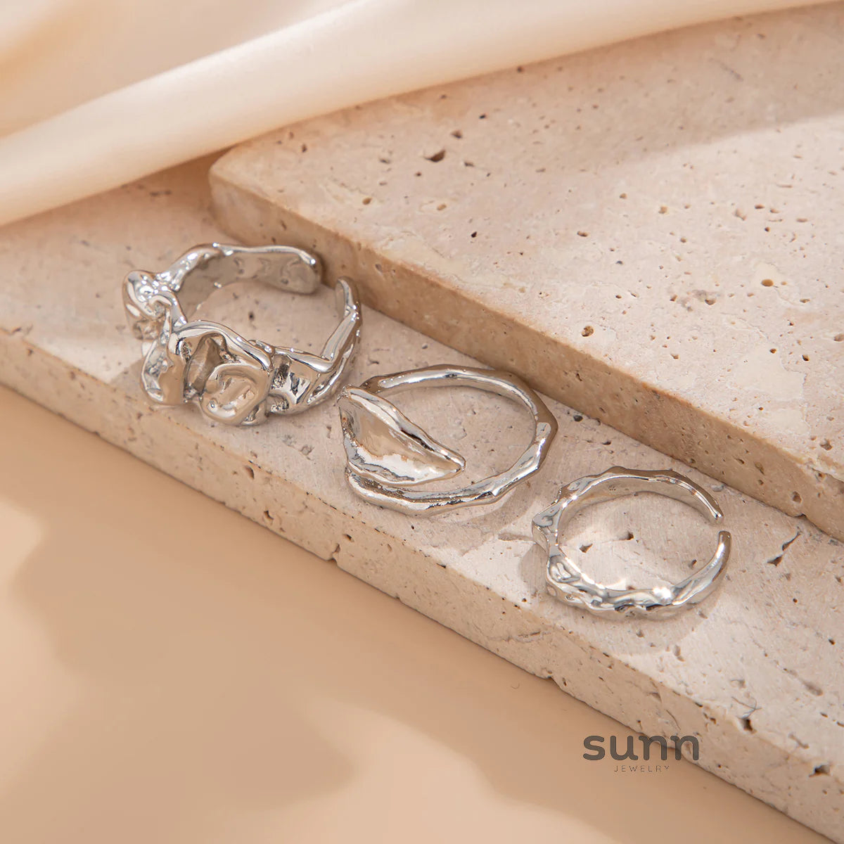 Rubie Stackable Open Ring Set