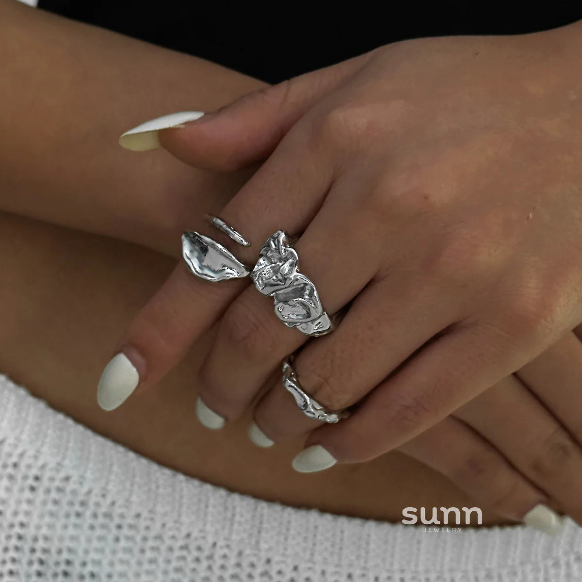 Rubie Stackable Open Ring Set