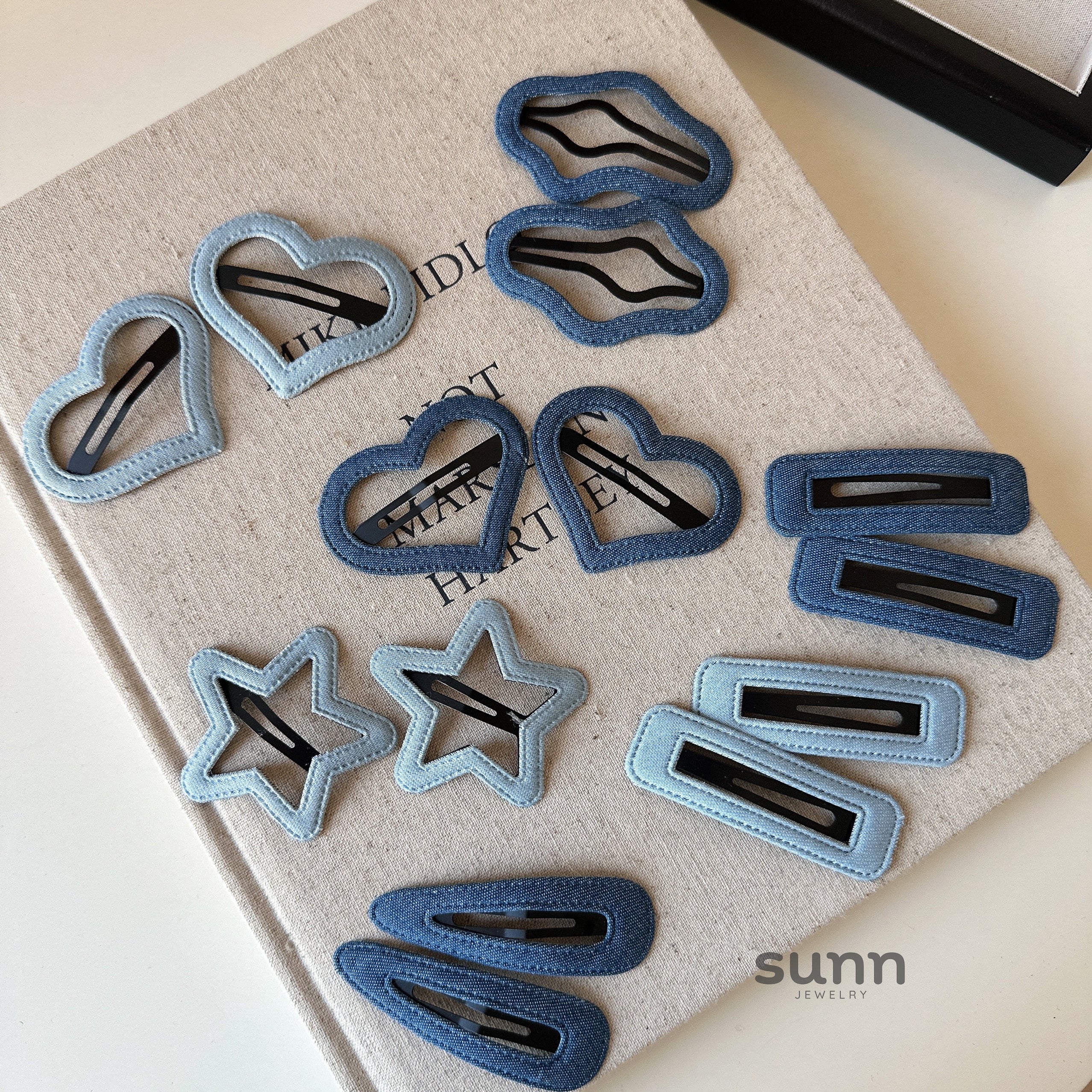 Ruqayyah Denim Shaped Hair Clips [ZTIUKPG9]