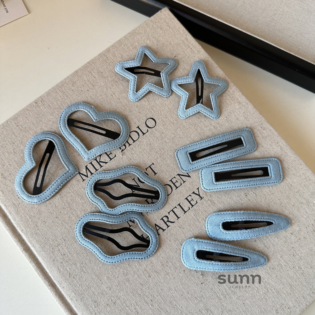 Ruqayyah Denim Shaped Hair Clips [RSEYPY4T]