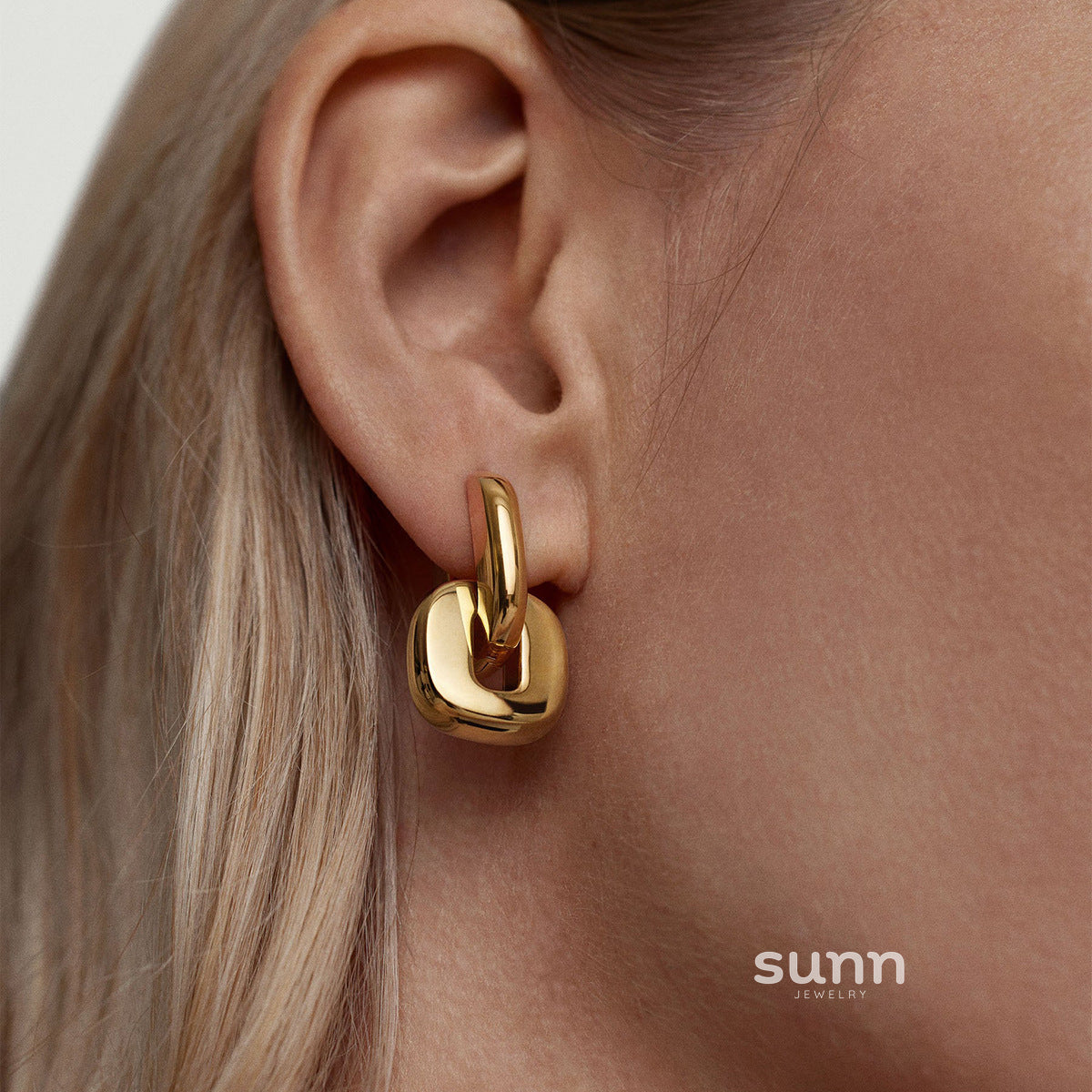 Ruqayyah Stainless Steel Geometric Hoops [R196RF3E]