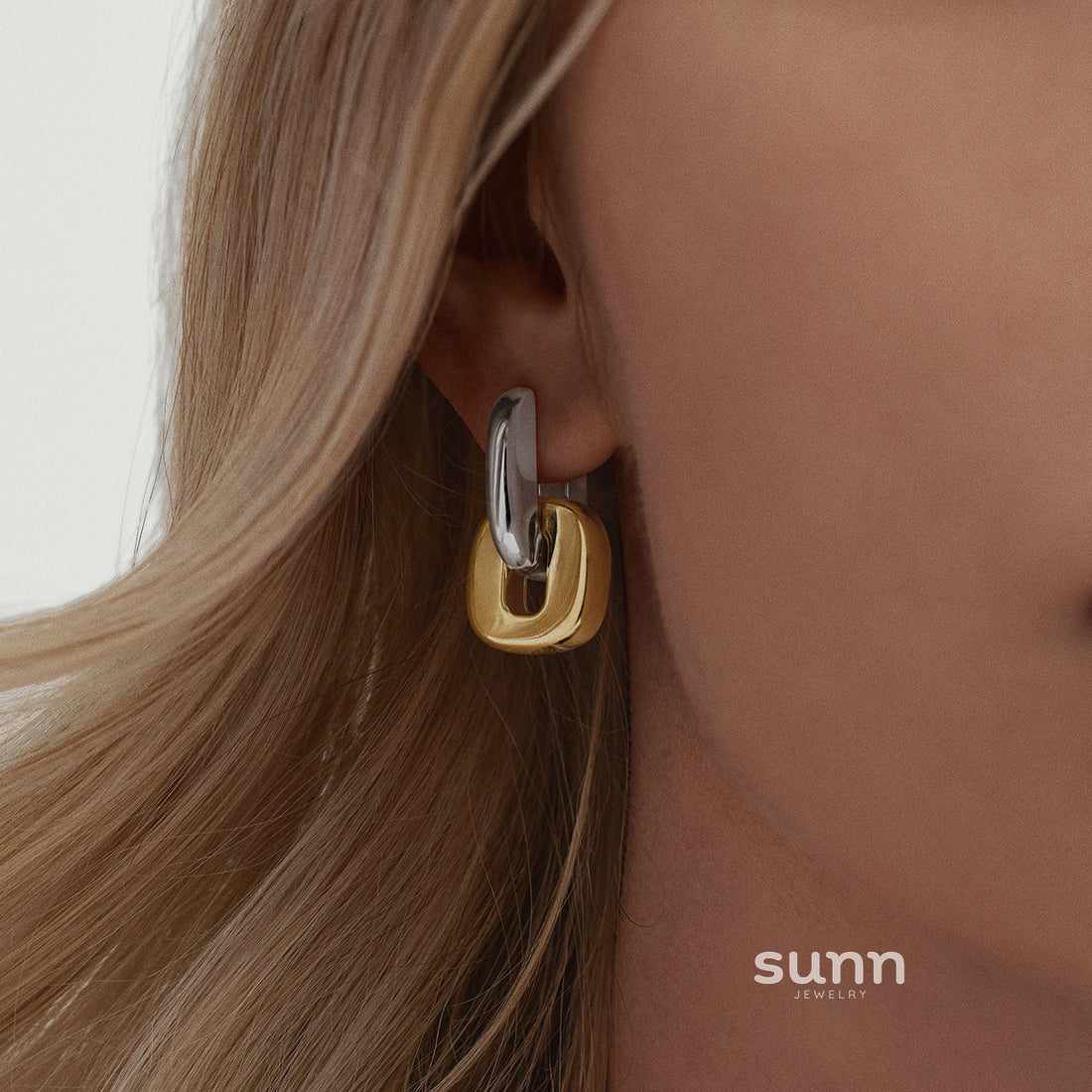 Ruqayyah Stainless Steel Geometric Hoops [UJI9EGW3]