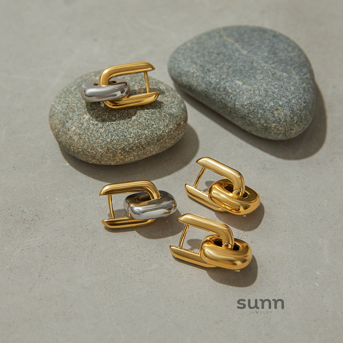 Ruqayyah Stainless Steel Geometric Hoops [5JXW0WPH]