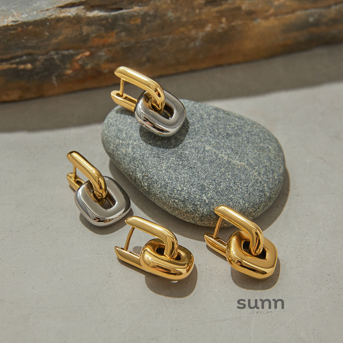 Ruqayyah Stainless Steel Geometric Hoops [TJ6KVFO3]