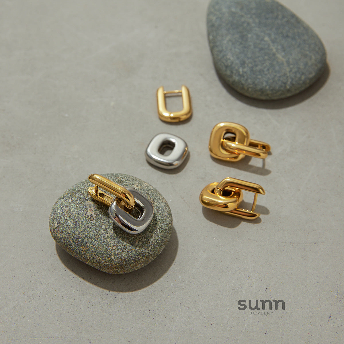 Ruqayyah Stainless Steel Geometric Hoops [I2CZZG34]