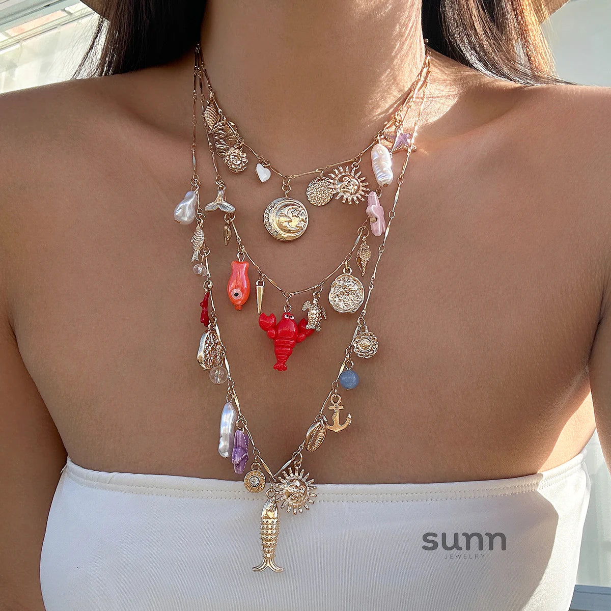 Ryen Layered Coastal Necklace Set