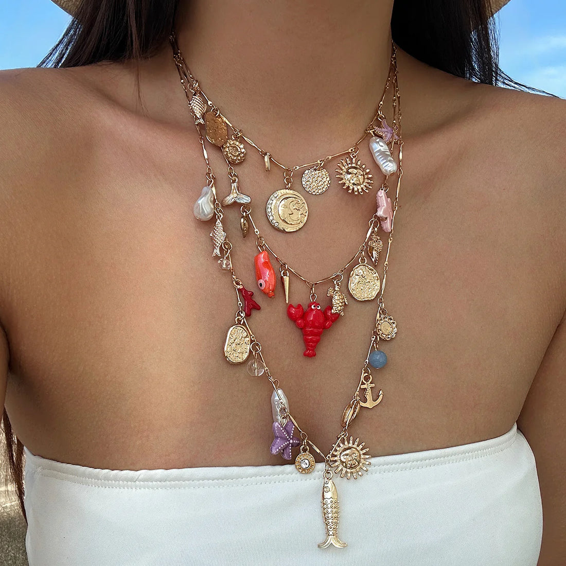 Ryen Layered Coastal Necklace Set