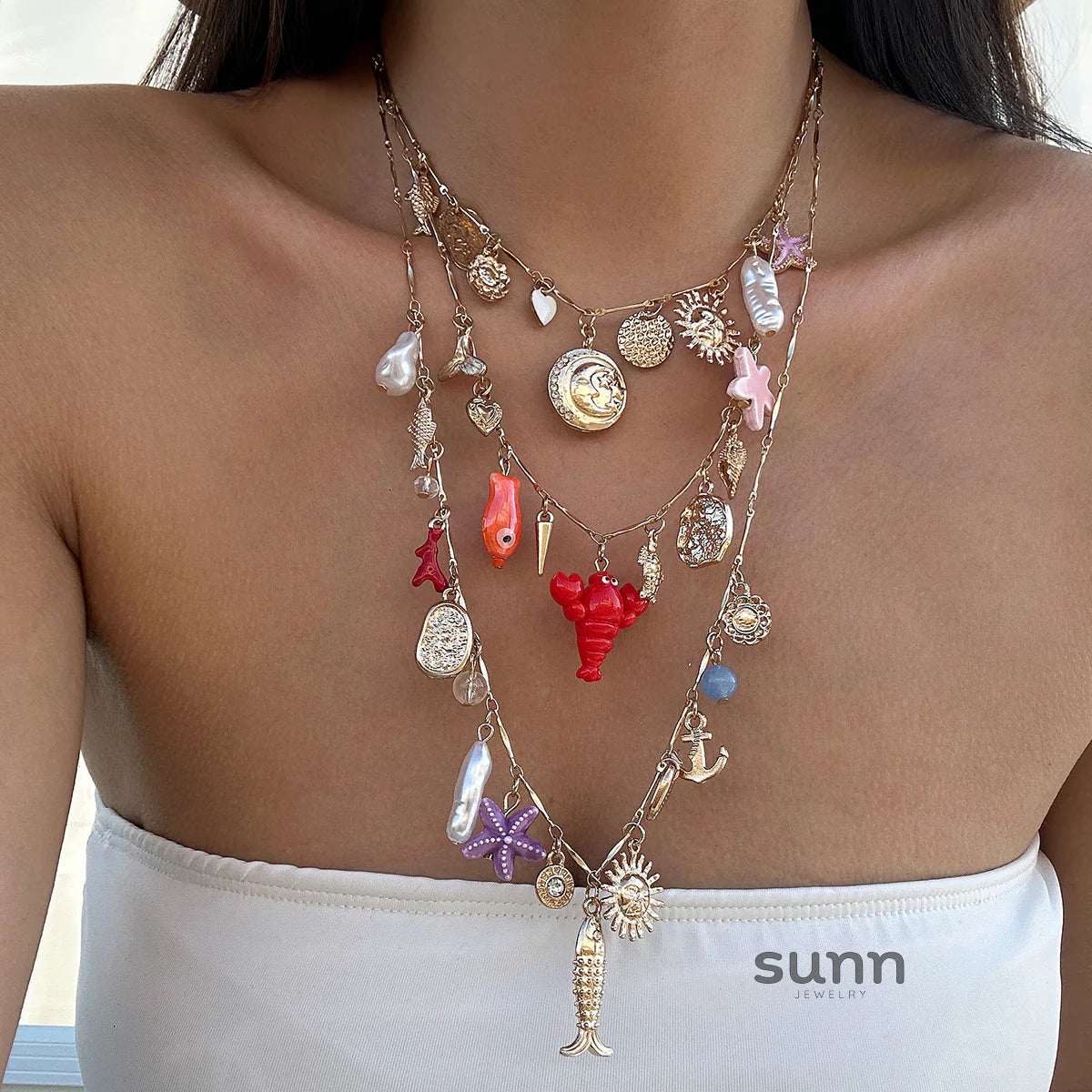 Ryen Layered Coastal Necklace Set