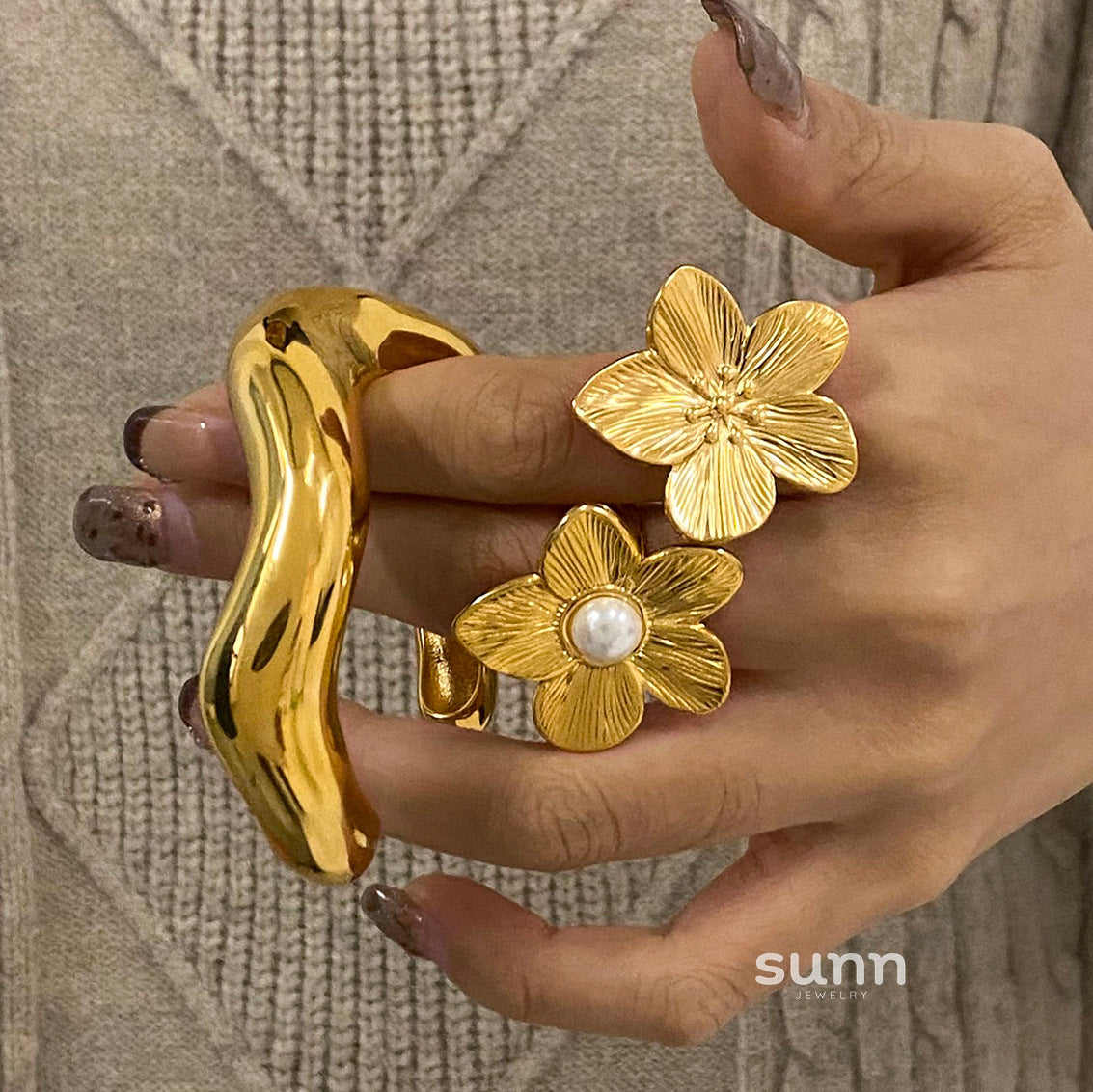 Rylin Pearl Floral Jewelry Set [7NPOWMSO]