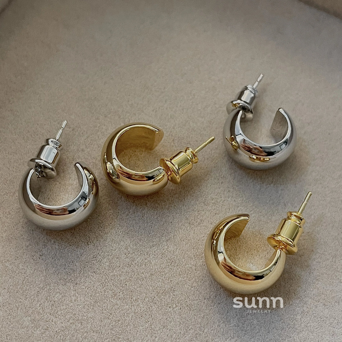 Rylyn Minimalist C-Shaped Studs
