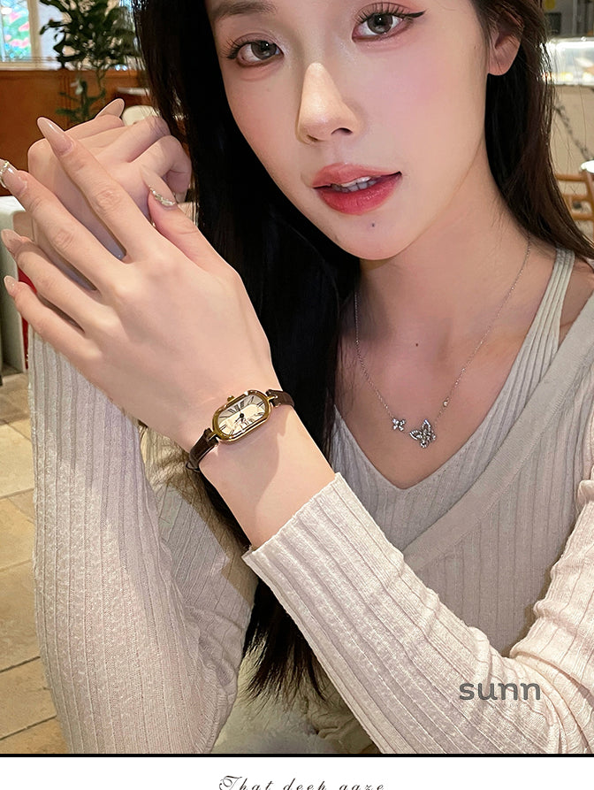 Rylynn Oval Leather Watch [EHJD6KK1]