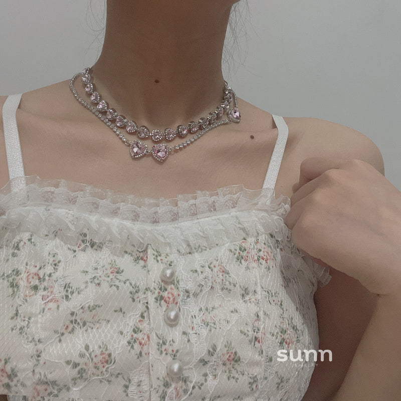 Rylynn Pink Pave Necklace