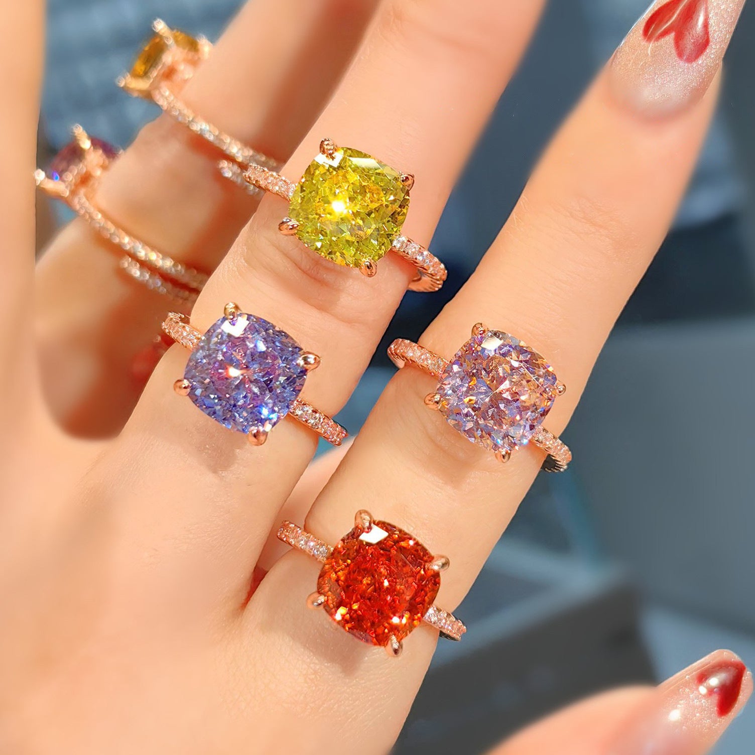 Rylynn Square Sparkle Ring [4R8X9YDL]