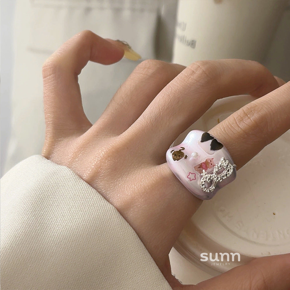 Ryver Colorful Enamel Bow Ring [97F18OPC]