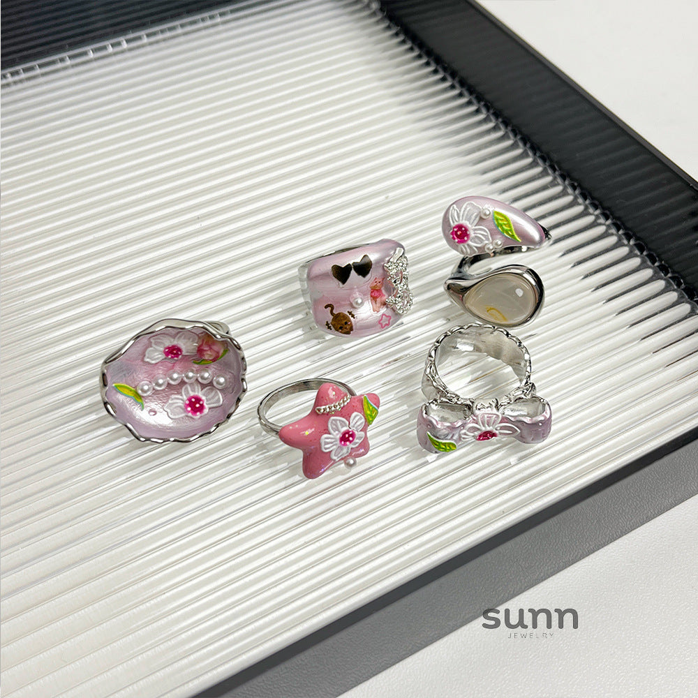 Ryver Colorful Enamel Bow Ring [LGWDGO8K]