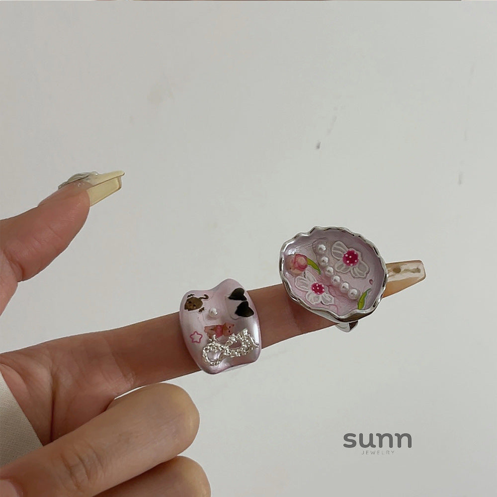Ryver Colorful Enamel Bow Ring [3Y4TZZ5Z]
