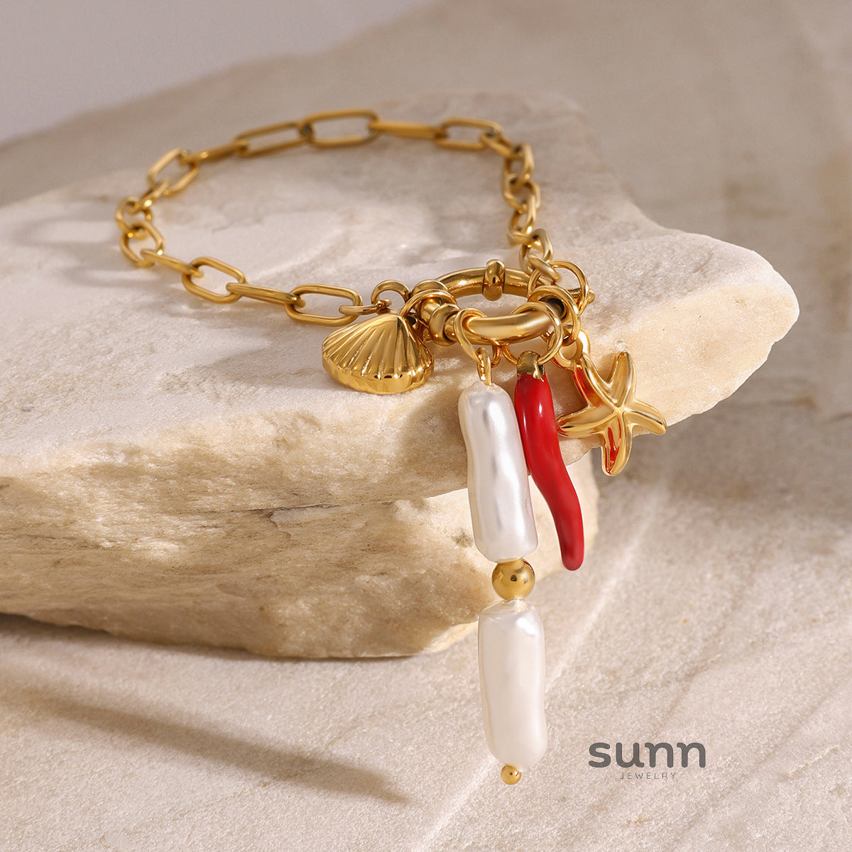Sadia Starfish Pearl Layered Necklace [L960PI8A]