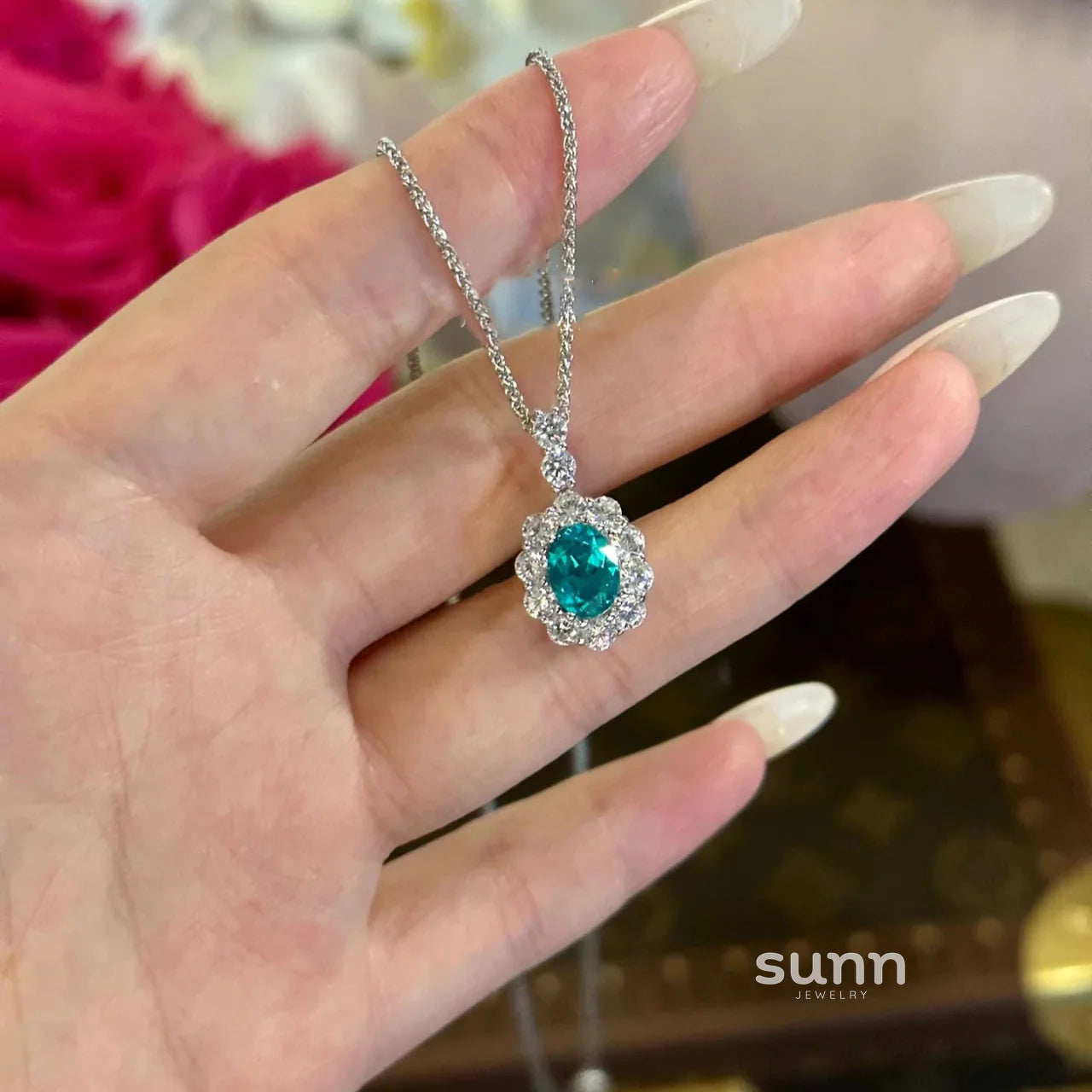 Saffron Paraiba Starburst Necklace